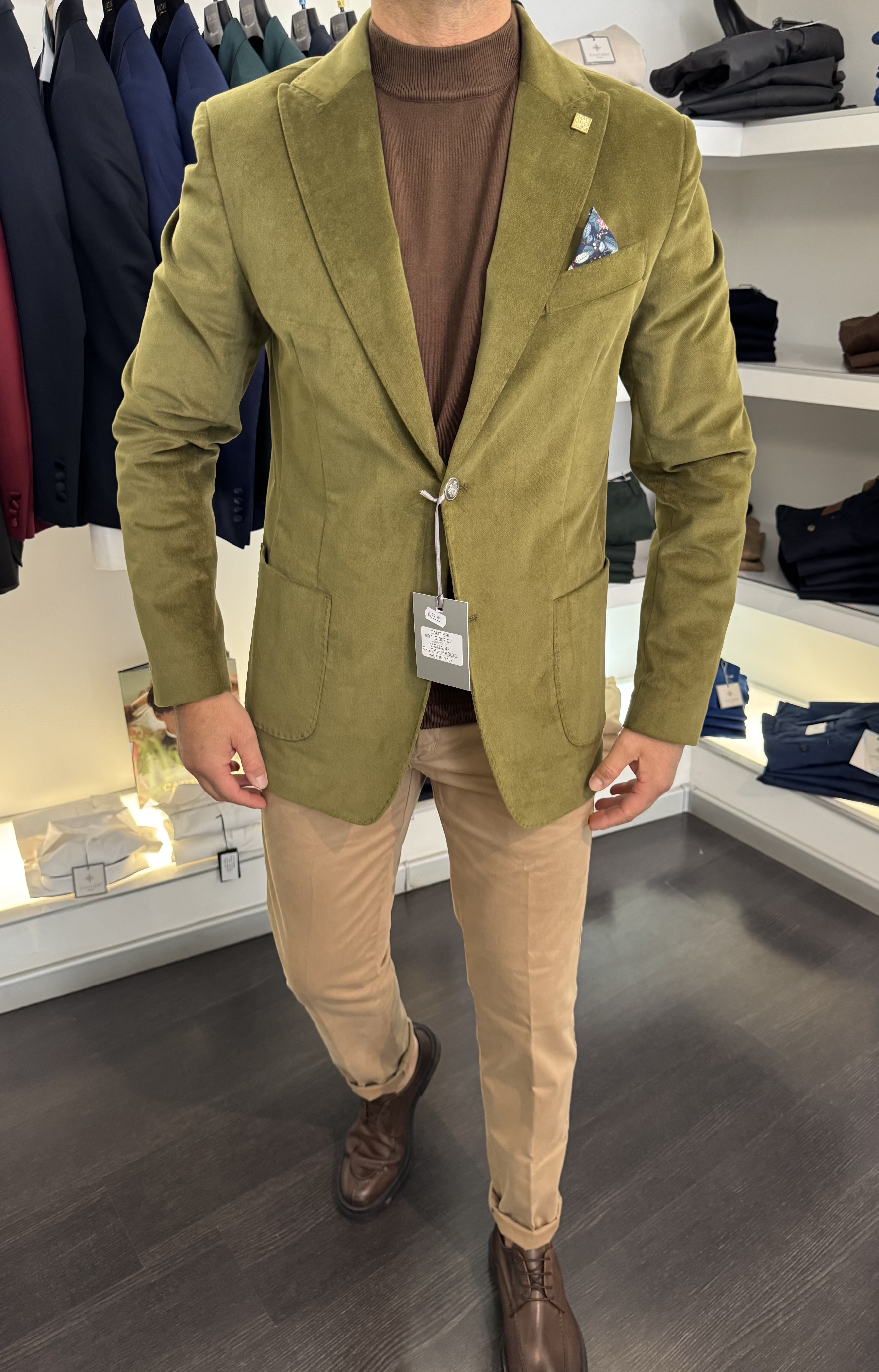 Velluto liscio verde 