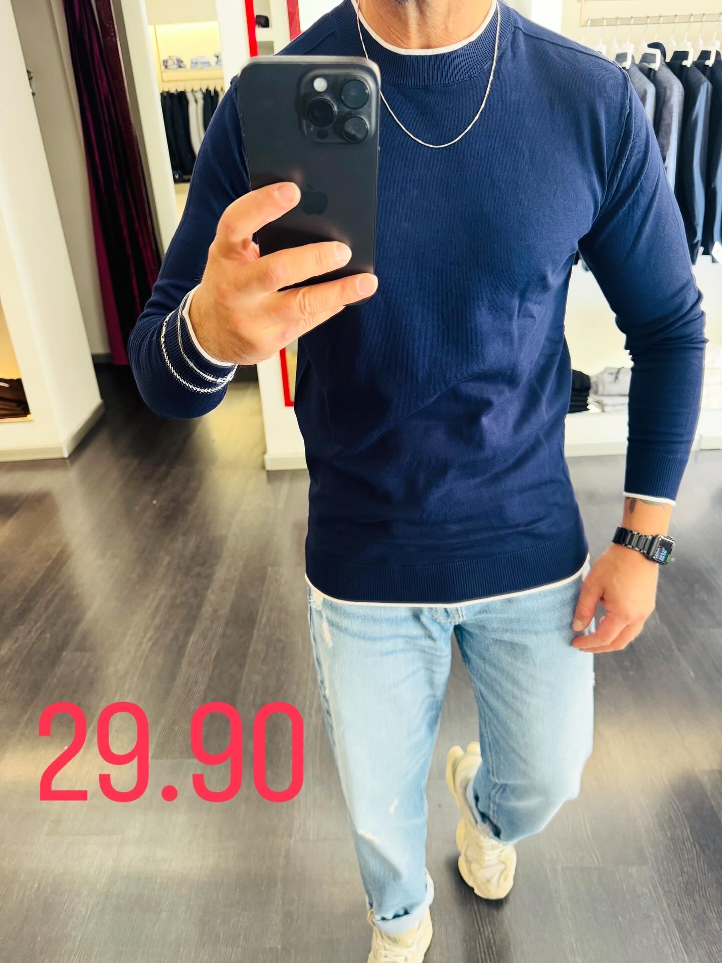 Maglia girocollo bluette 