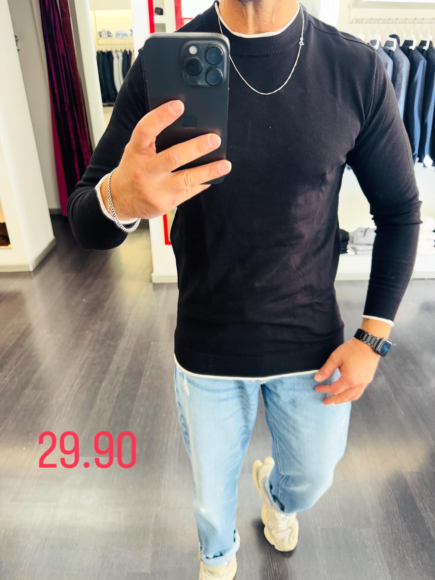 Maglia girocollo sottogiacca nero 