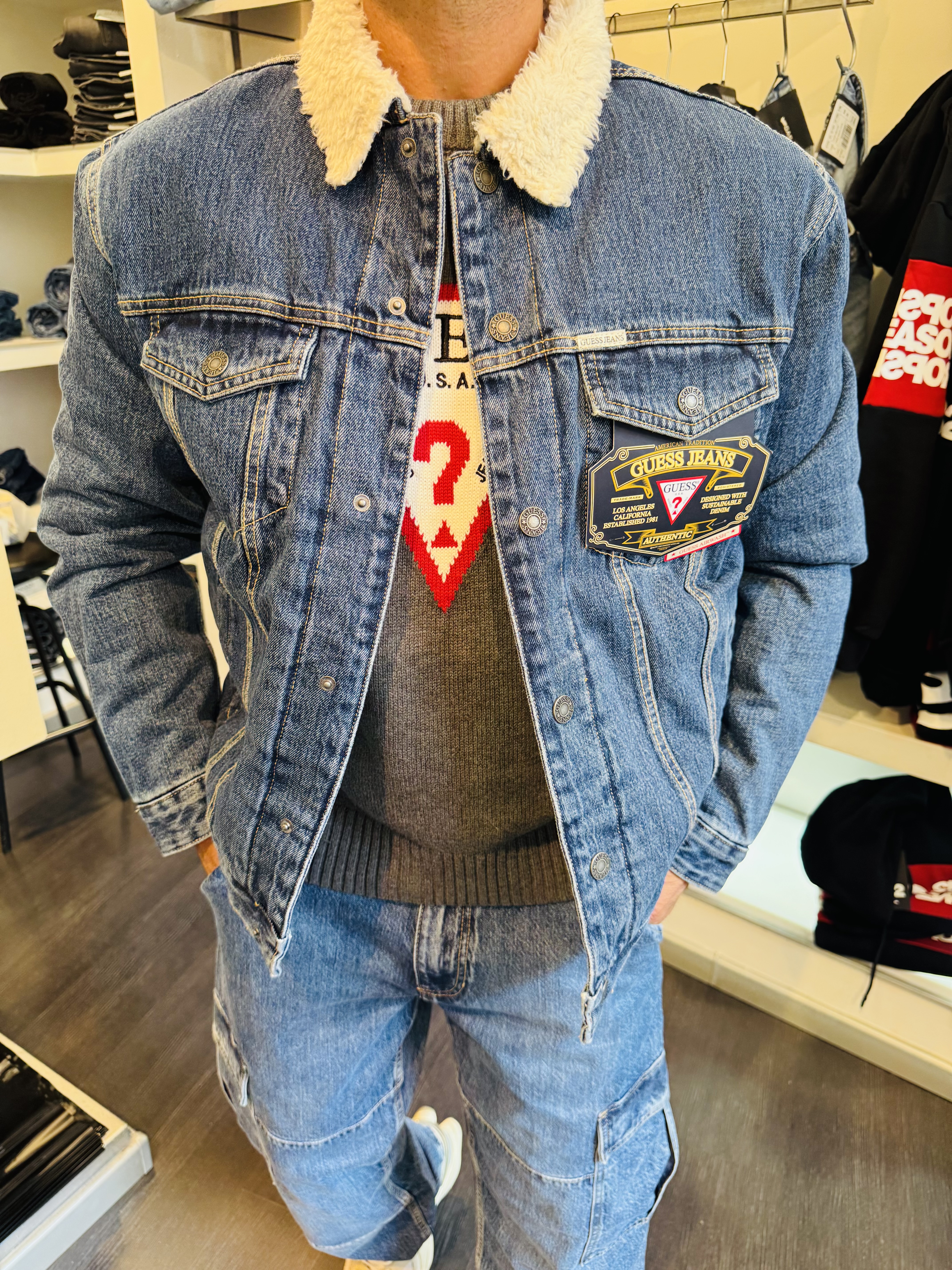 Giubbino denim imbottito